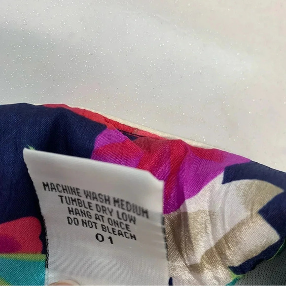 Womans Windbreaker Nylon Jacket XL  90s‎ Track Floral Colorful Full Zip Pockets - Picture 10 of 12